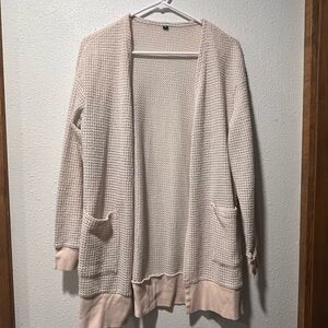 Elegant Beige Cream Color Open-Front Cardigan